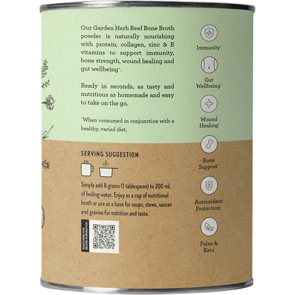 Nutra Naturals beef bone broth garden herb package