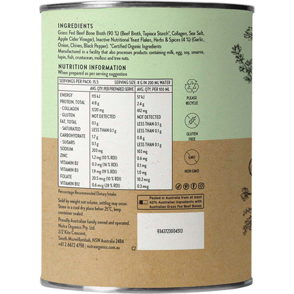 Nutra Naturals Beef Bone Broth with collagen and herbs