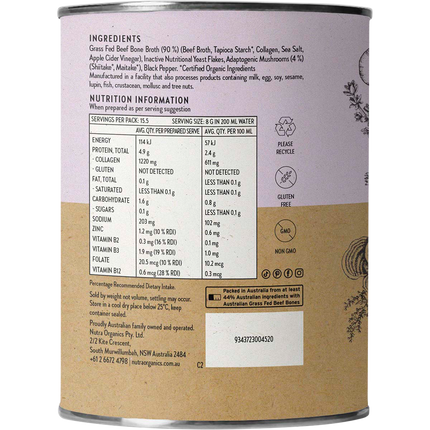 Nutra Naturals Beef Bone Broth Adaptogenic Mushrooms