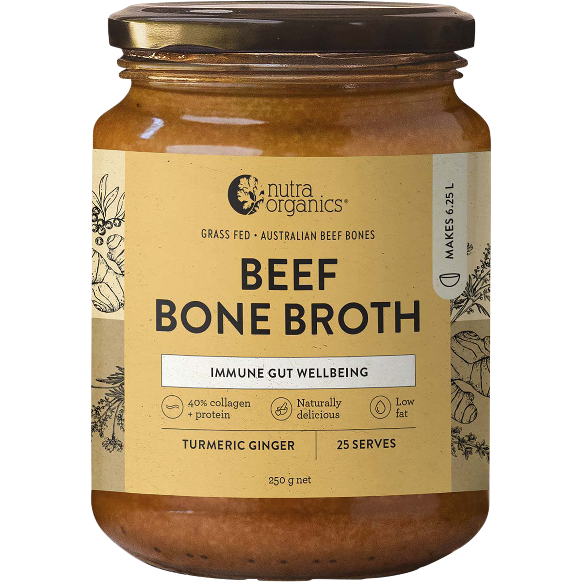 Beef Bone Broth Concentrate Turmeric Ginger