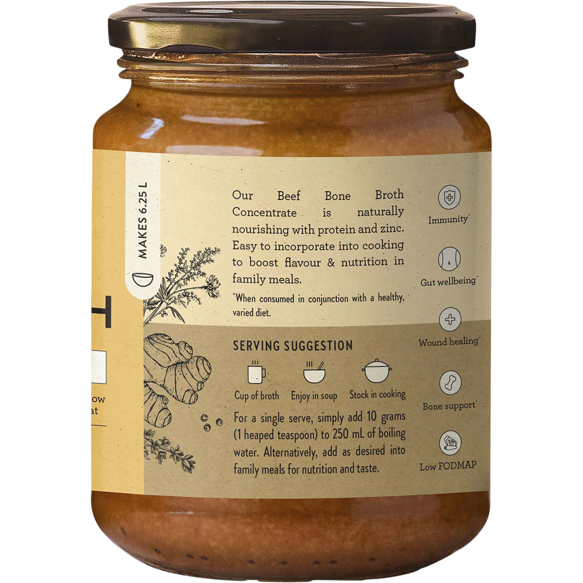 Beef Bone Broth Concentrate Turmeric Ginger