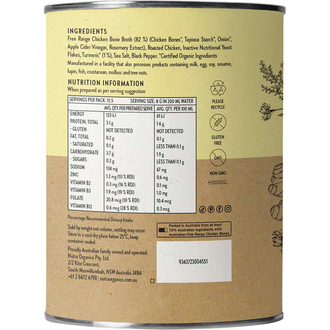 Nutra Naturals Chicken Bone Broth Turmeric