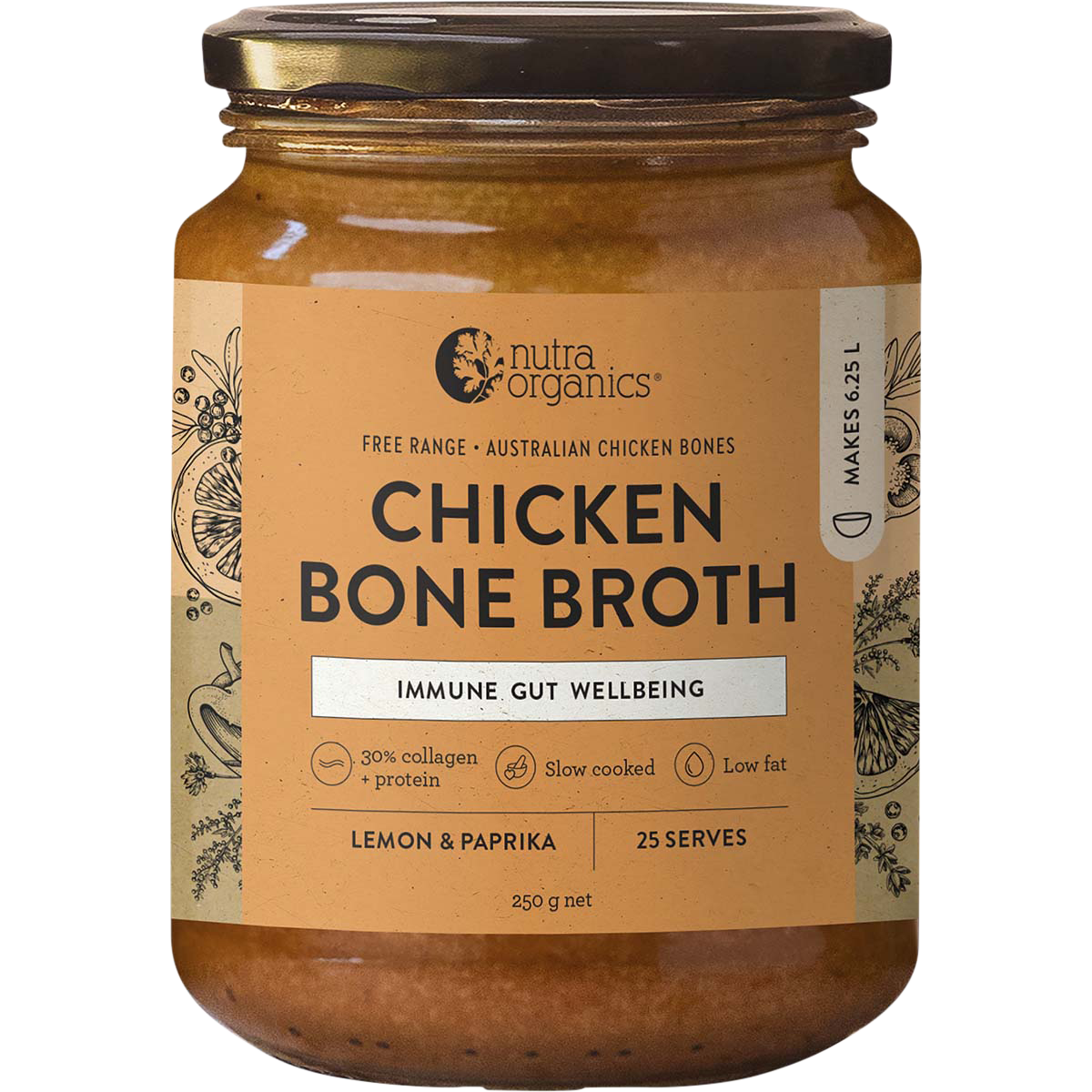 Chicken Bone Broth Concentrate Lemon & Paprika