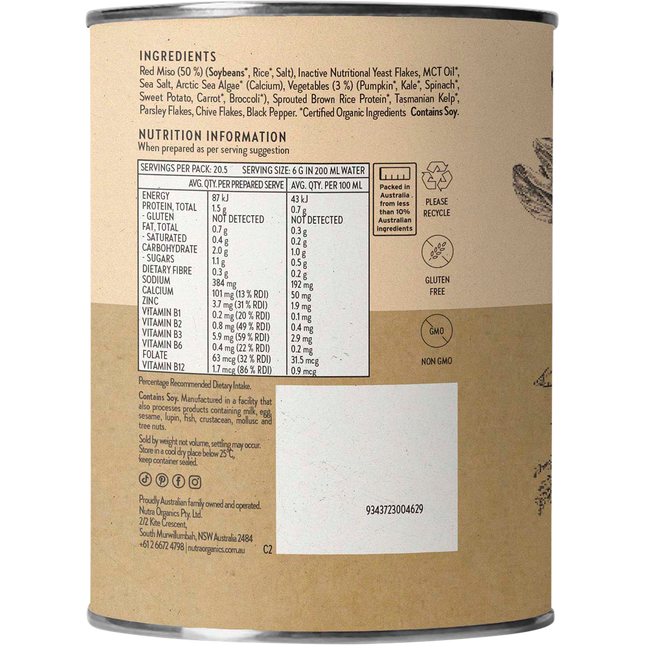 Nutra Naturals Vegetable Broth Miso Ramen