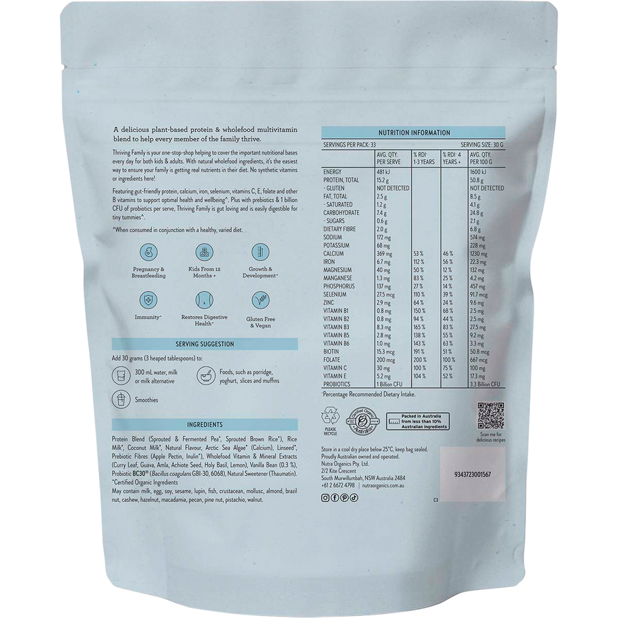 Nutra Naturals Thriving Family Smooth Vanilla
