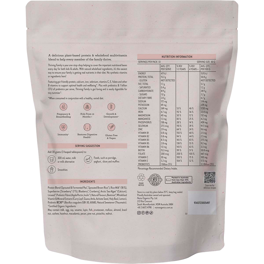 Nutra Naturals Thriving Family Strawberries & Cream