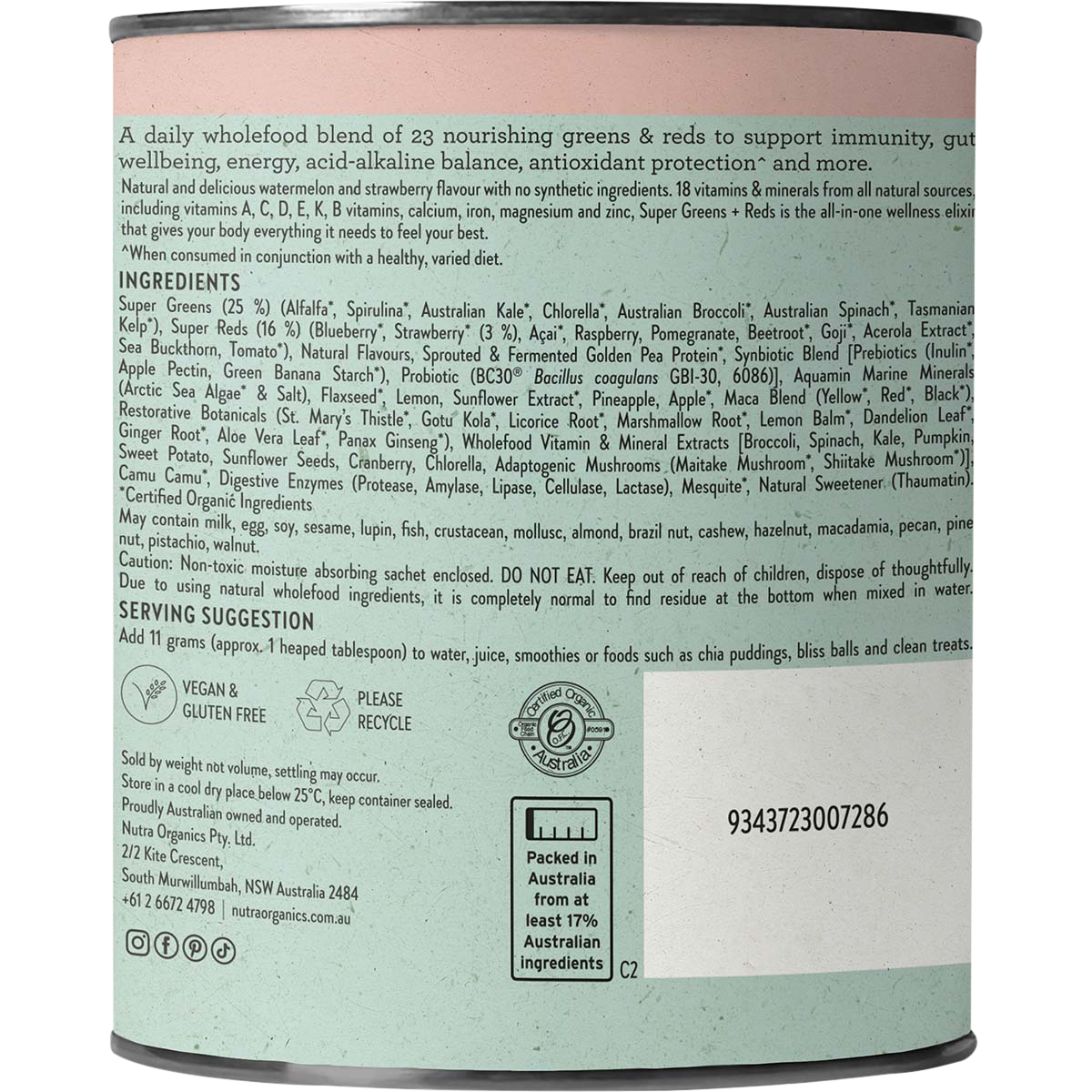 Super Greens + Reds Watermelon Strawberry