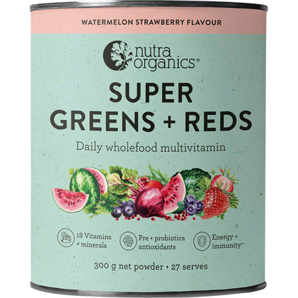 Nutra Naturals Super Greens + Reds Watermelon Strawberry