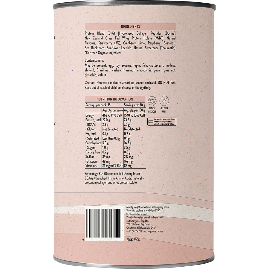 Nutra Organics Protein Water Berry Bliss