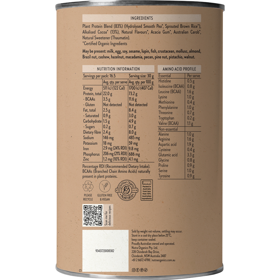 Nutra Naturals Clean Plant Protein Chocolate