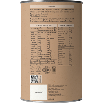 Nutra Naturals Clean Plant Protein Chocolate