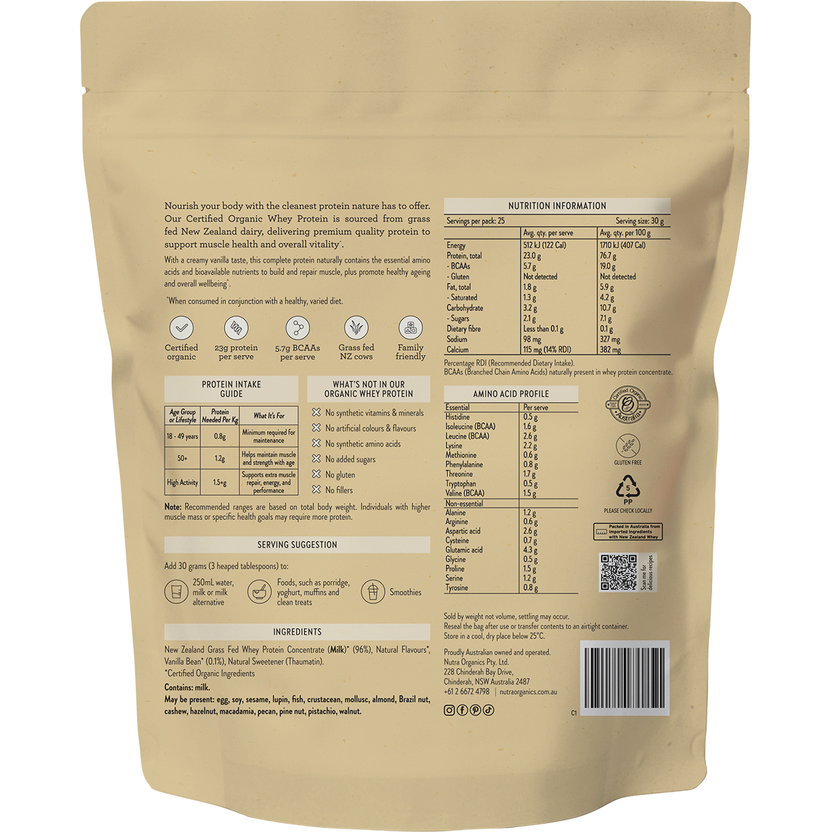 Organic Whey Protein Vanilla