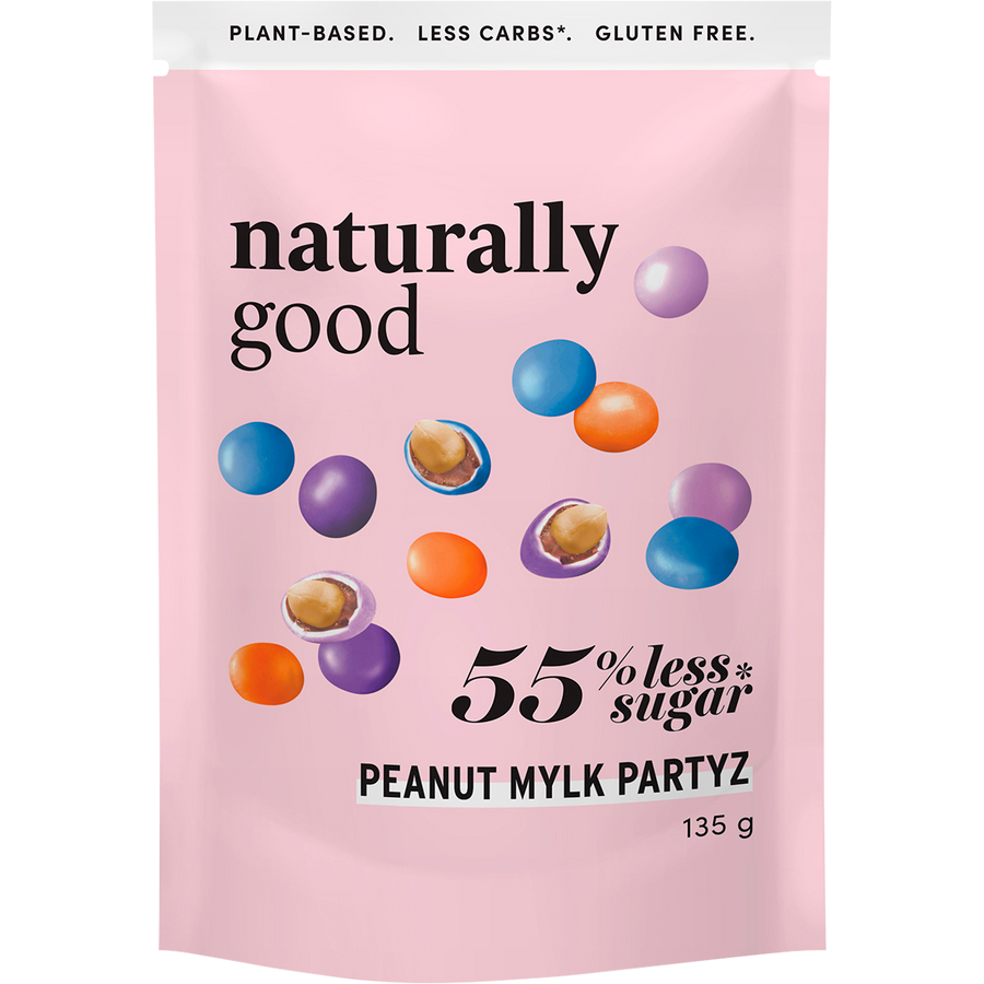 Naturally Good Peanut Mylk Partyz 55% less sugar
