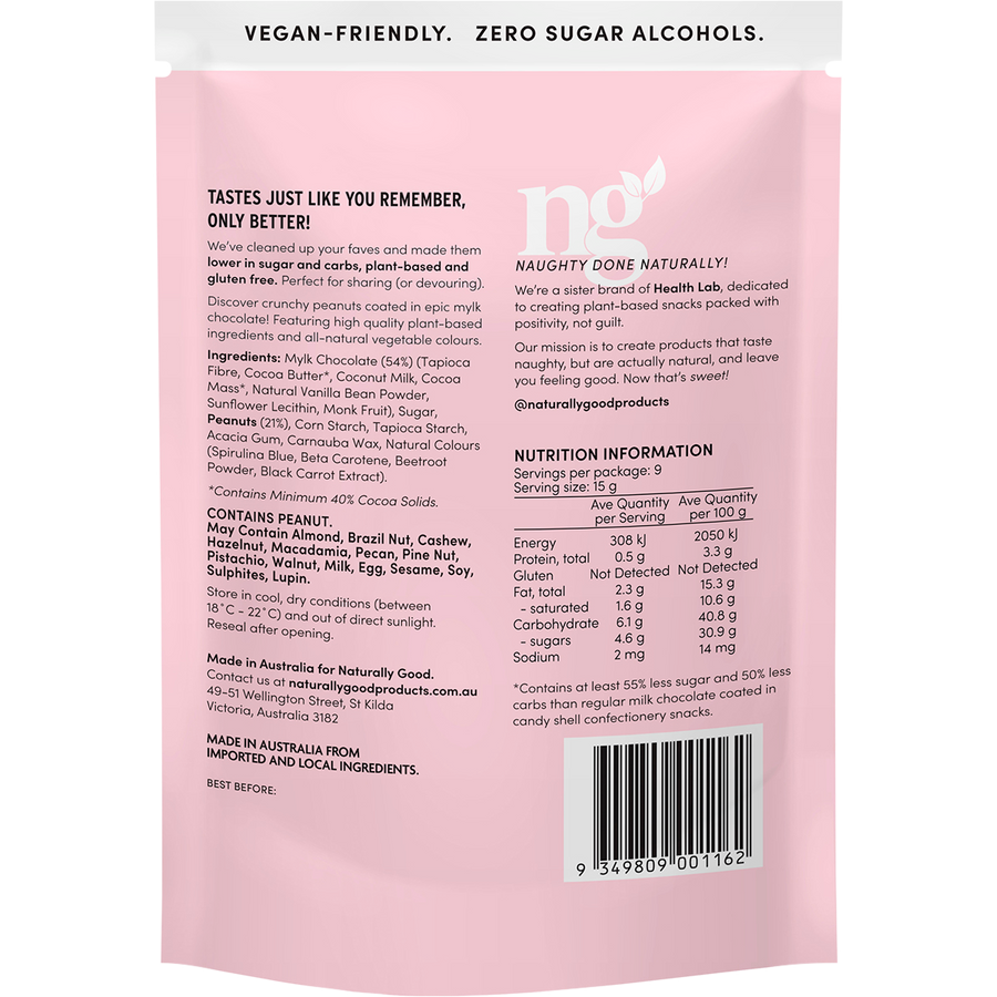 Naturally Good Peanut Mylk Partyz 55% less sugar
