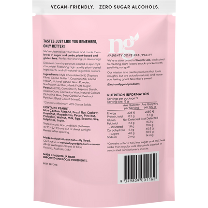 Naturally Good Peanut Mylk Partyz 55% less sugar