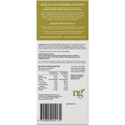 Naturally Good Filled Chocolate Block Pistachio Creme
