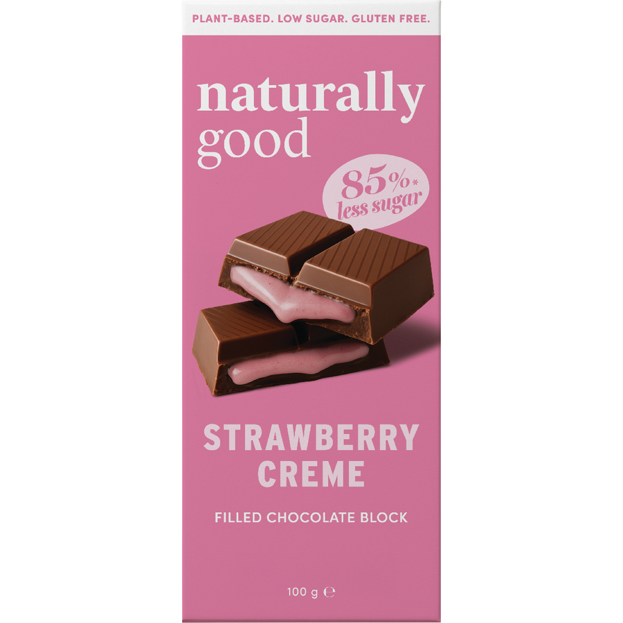 Naturally Good Filled Chocolate Block Strawberry Creme
