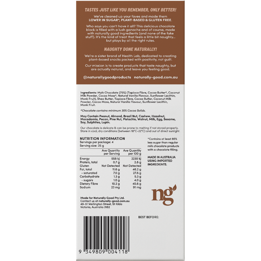Naturally Good Filled Chocolate Block Ganache