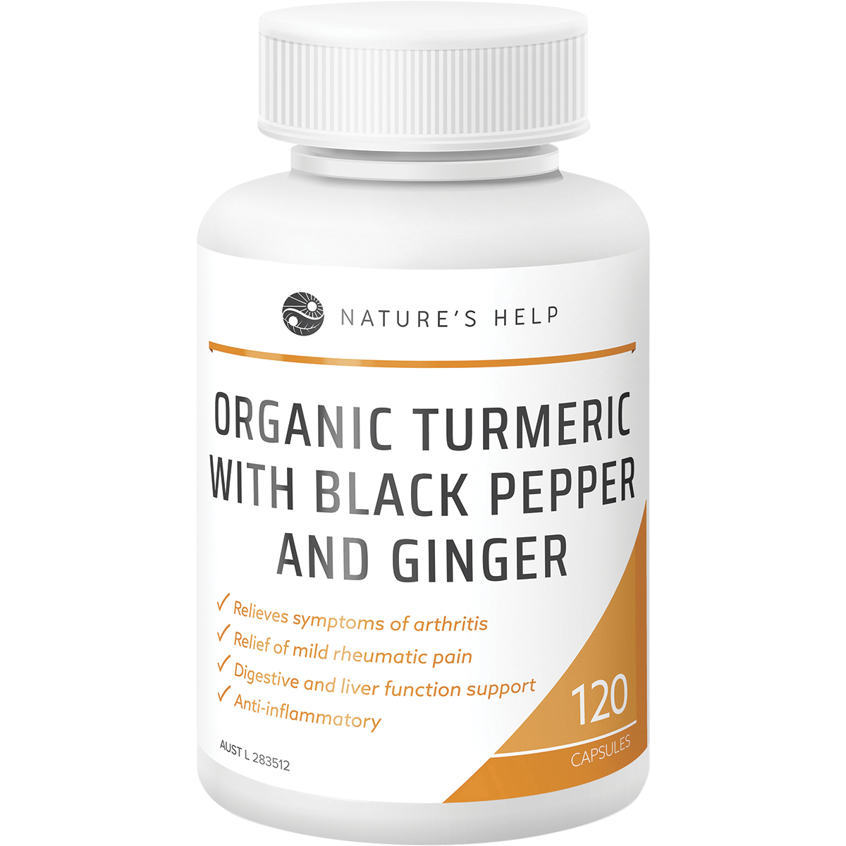 Organic Turmeric Capsules with Black Pepper Ginger