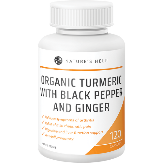 Organic Turmeric Capsules with Black Pepper Ginger