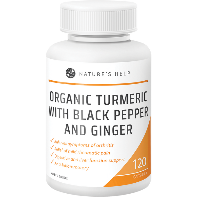 Organic Turmeric Capsules with Black Pepper Ginger