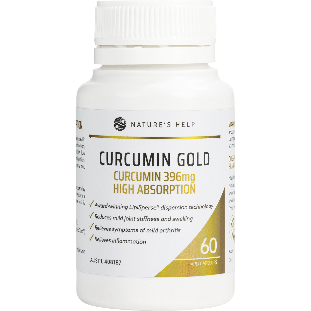 Curcumin Gold 396mg High Absorption Capsules