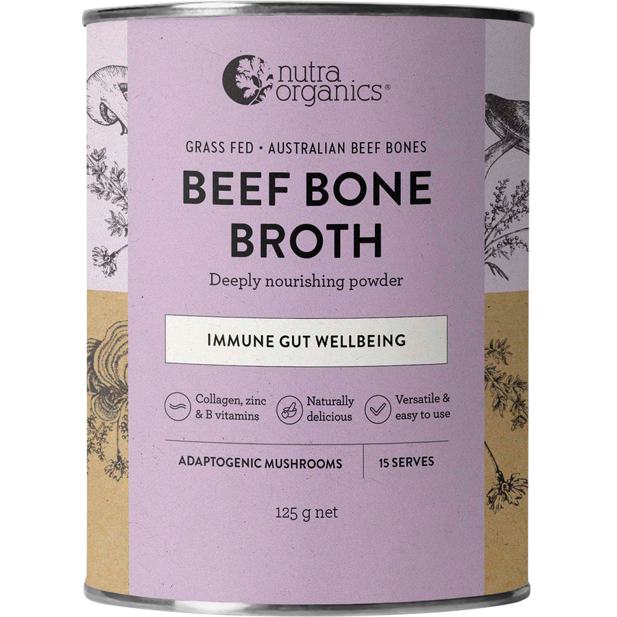 Nutra Organics Beef Bone Broth Adaptogenic Mushrooms collagen broth powder