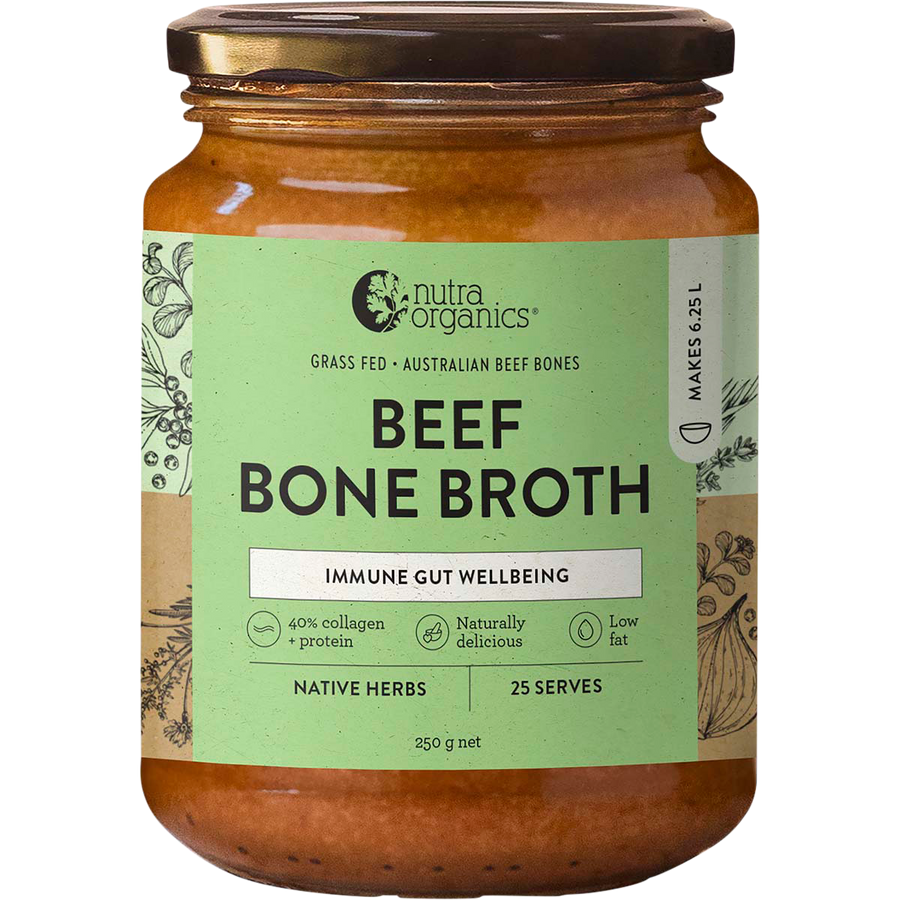 Nutra Organics Beef Bone Broth Concentrate Native Herbs liquid broth