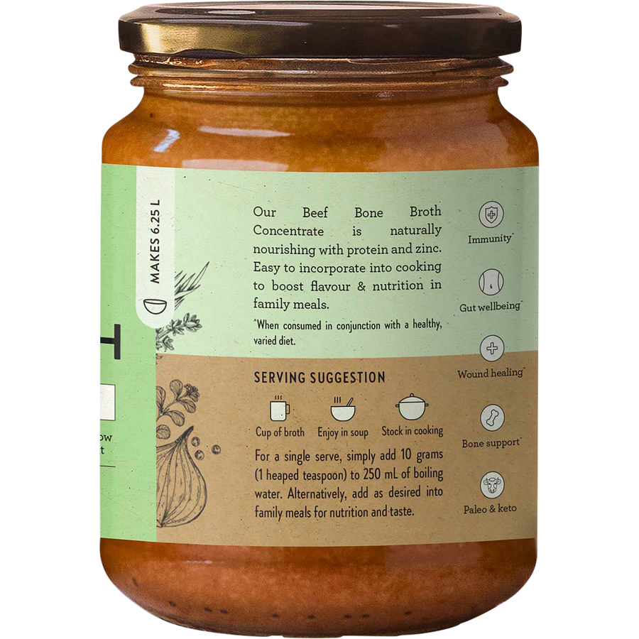Nutra Organics Beef Bone Broth Concentrate Native Herbs broth concentrate jar