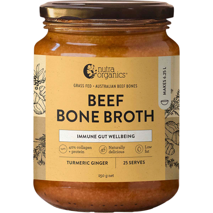 Nutra Organics Beef Bone Broth Concentrate Turmeric Ginger liquid broth