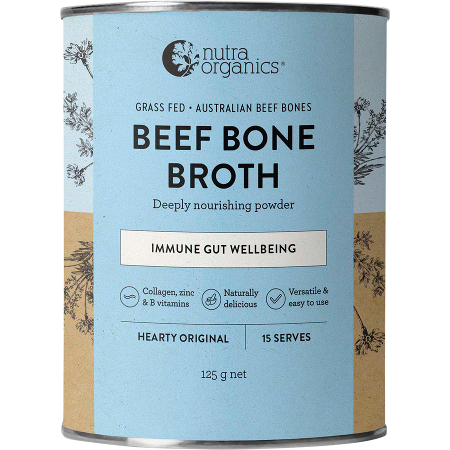 Nutra Organics Beef Bone Broth Hearty Original collagen rich bone broth powder