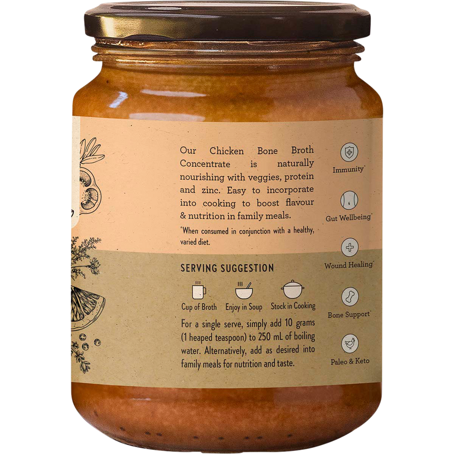 Nutra Organics Chicken Bone Broth Concentrate Lemon Paprika broth concentrate jar