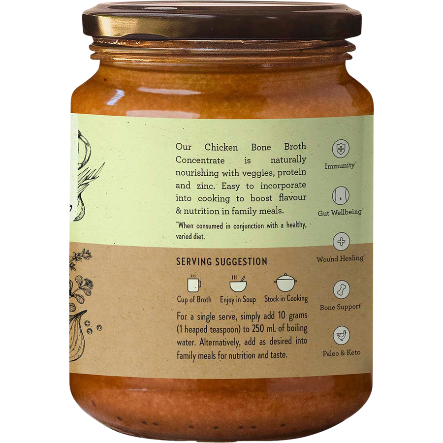 Nutra Organics Chicken Bone Broth Concentrate Native Herbs broth concentrate jar