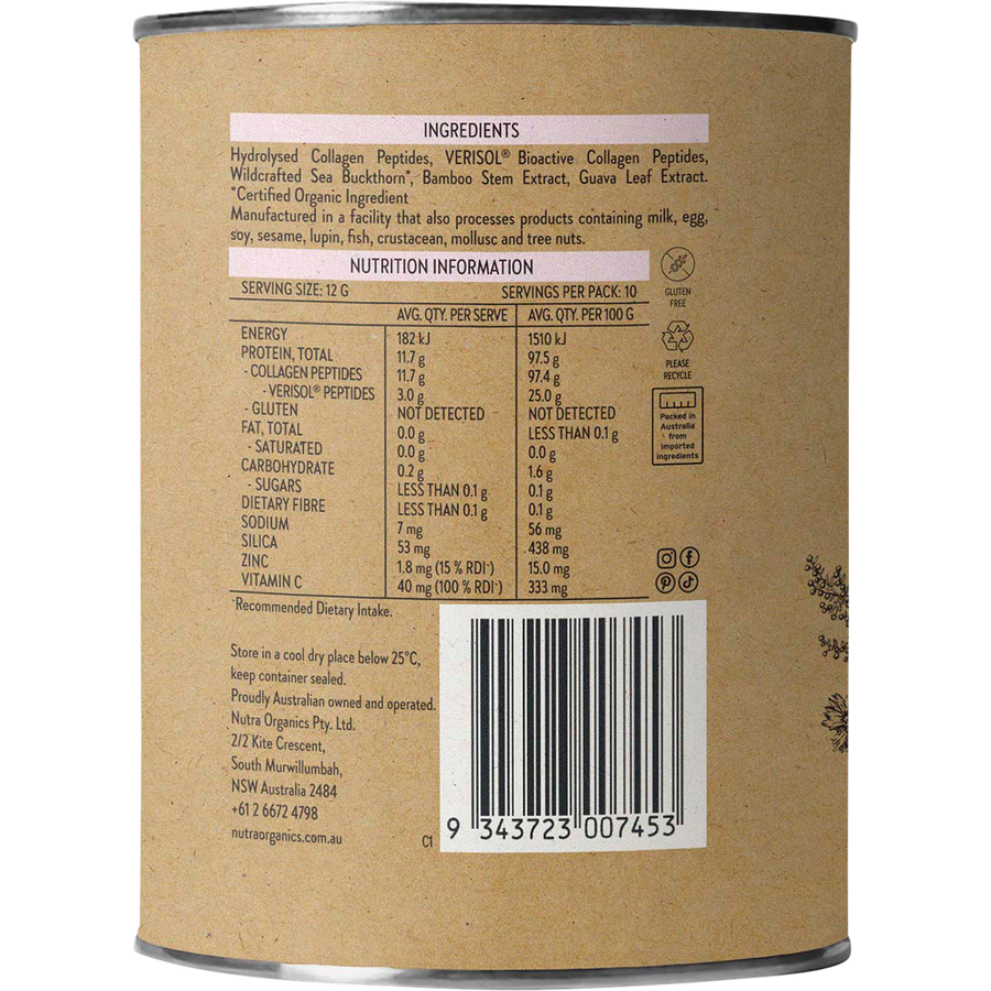 Nutra Organics Collagen Beauty collagen powder mixed drink