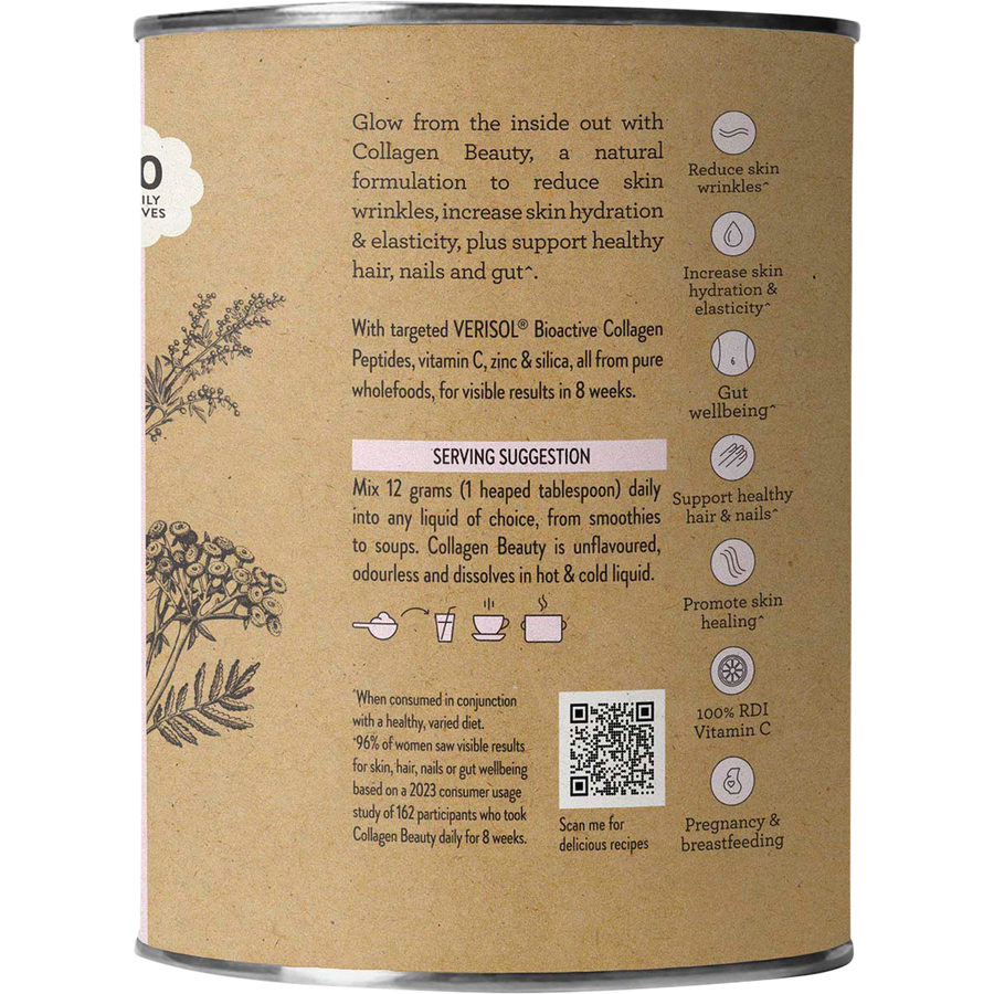 Nutra Organics Collagen Beauty collagen powder jar packaging