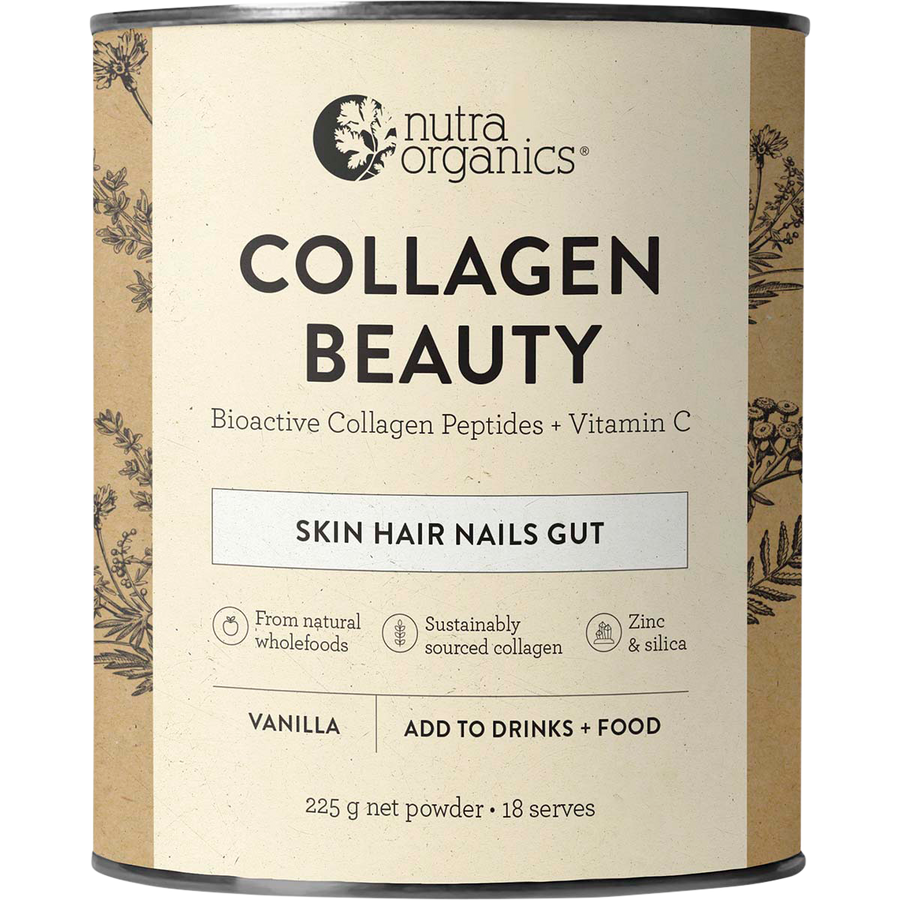 Nutra Organics Collagen Beauty Vanilla collagen powder for skin hair and nails