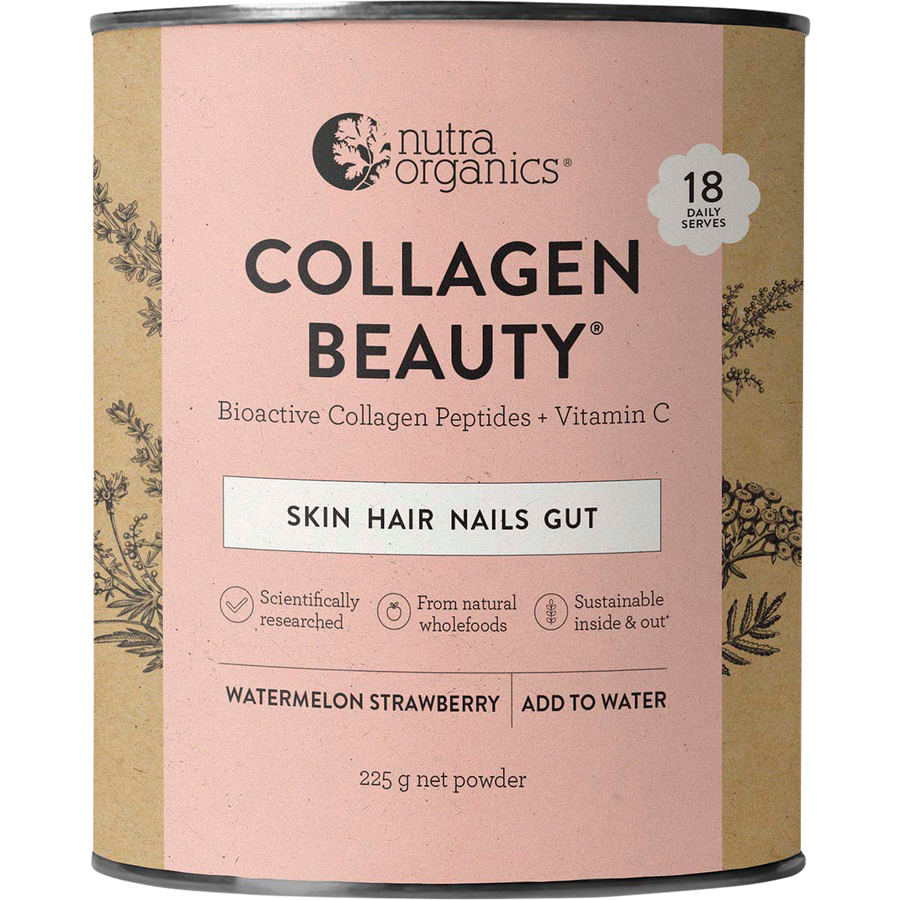 Nutra Organics Collagen Beauty Watermelon Strawberry collagen powder for skin hair and nails