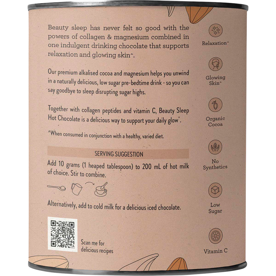 Nutra Organics Collagen Hot Chocolate drink powder jar packaging