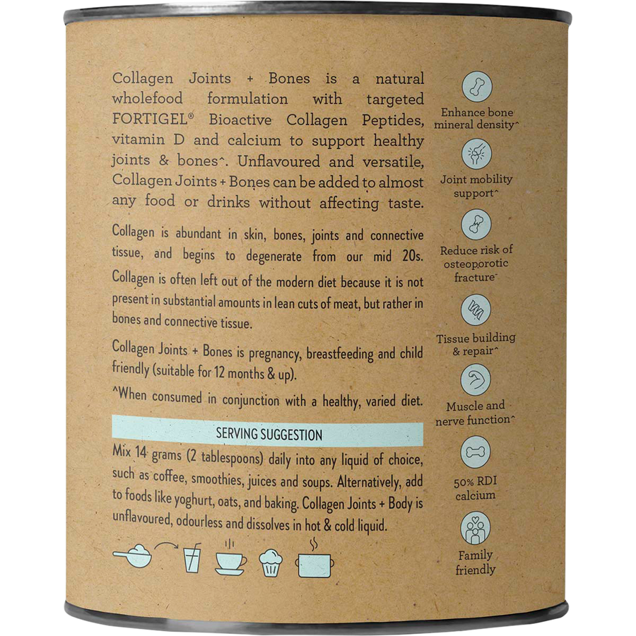 Nutra Organics Collagen Joints and Bones collagen powder jar packaging