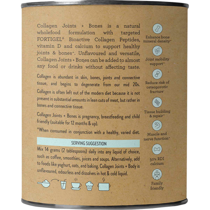 Nutra Organics Collagen Joints and Bones collagen powder jar packaging