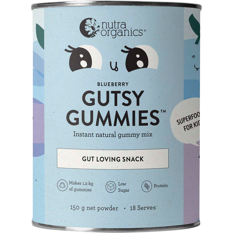 Nutra Organics Gutsy Gummies Blueberry gut health gummies