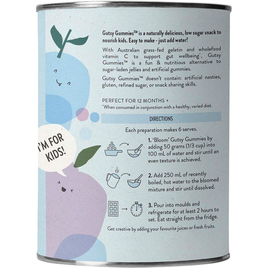 Nutra Organics Gutsy Gummies Blueberry prebiotic fibre gummies pack