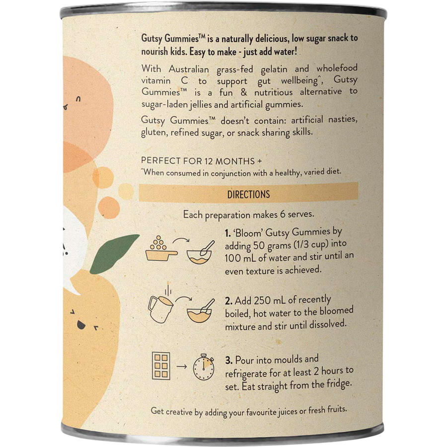 Nutra Organics Gutsy Gummies Mango prebiotic fibre gummies pack