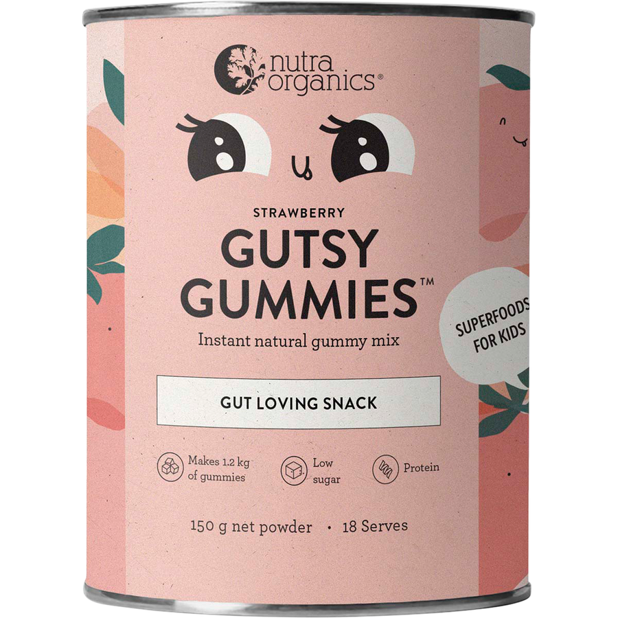 Nutra Organics Gutsy Gummies Strawberry gut health gummies
