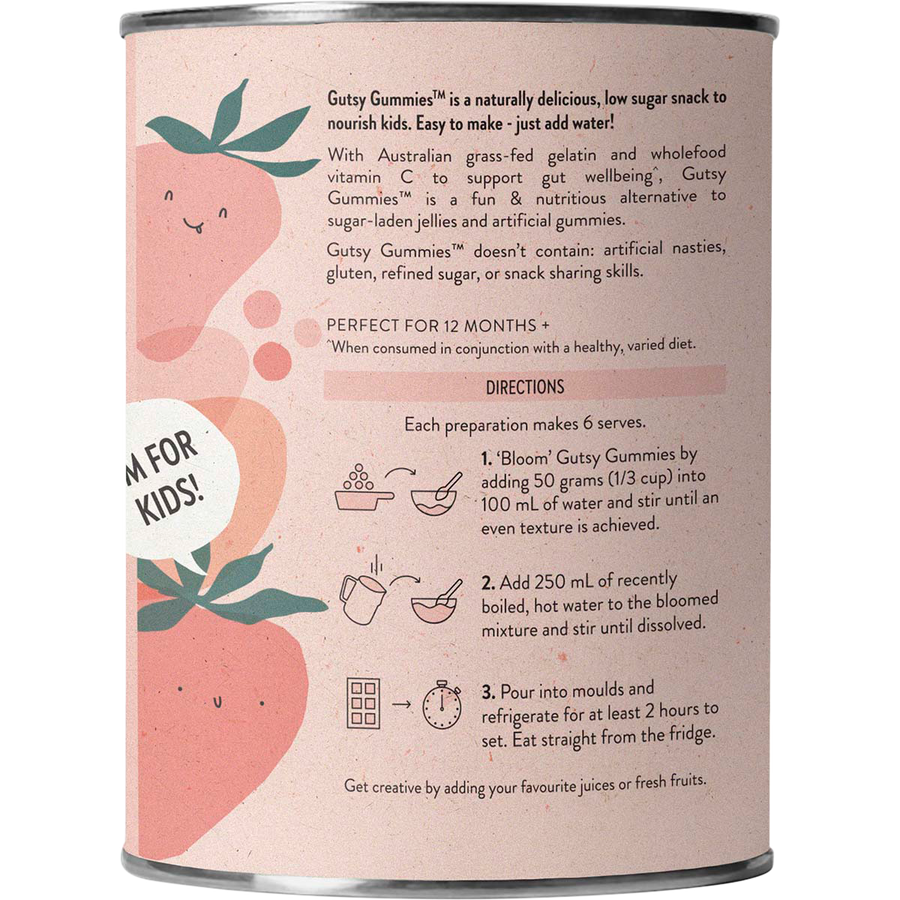 Nutra Organics Gutsy Gummies Strawberry prebiotic fibre gummies pack