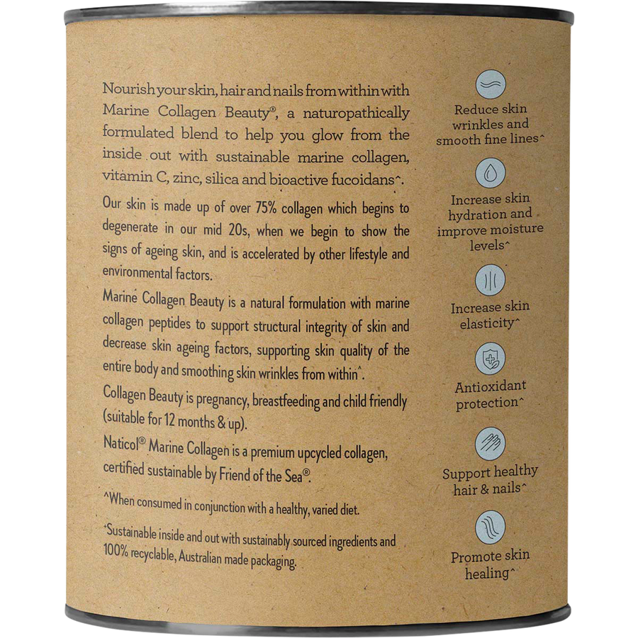 Nutra Organics Marine Collagen Beauty collagen powder jar packaging