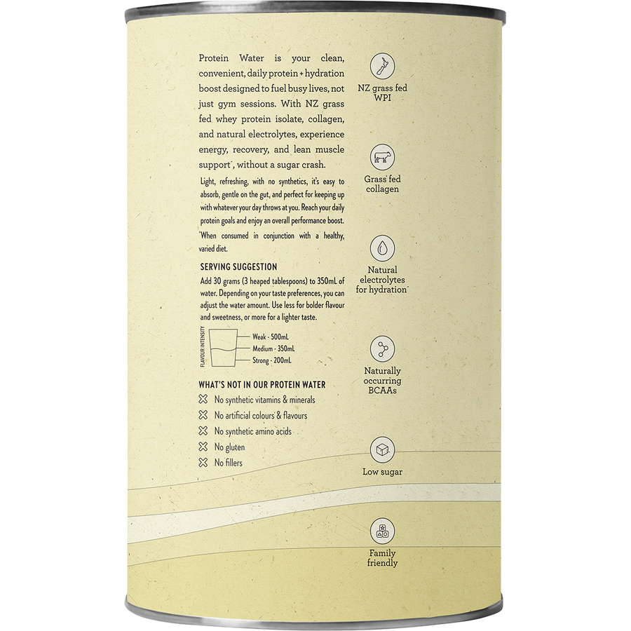 Nutra Organics Protein Water Lemonade protein water powder jar