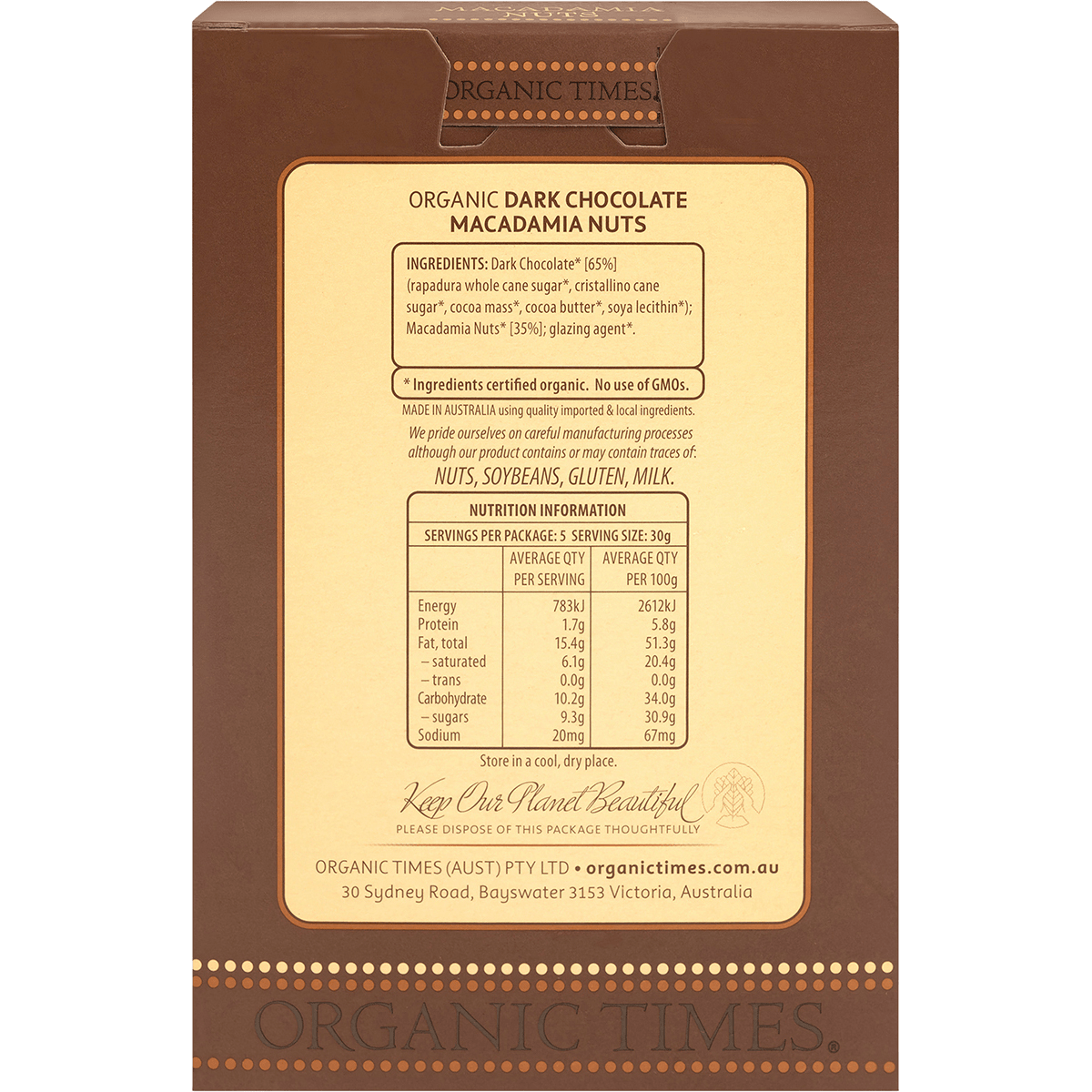 Dark Chocolate Macadamia Nuts