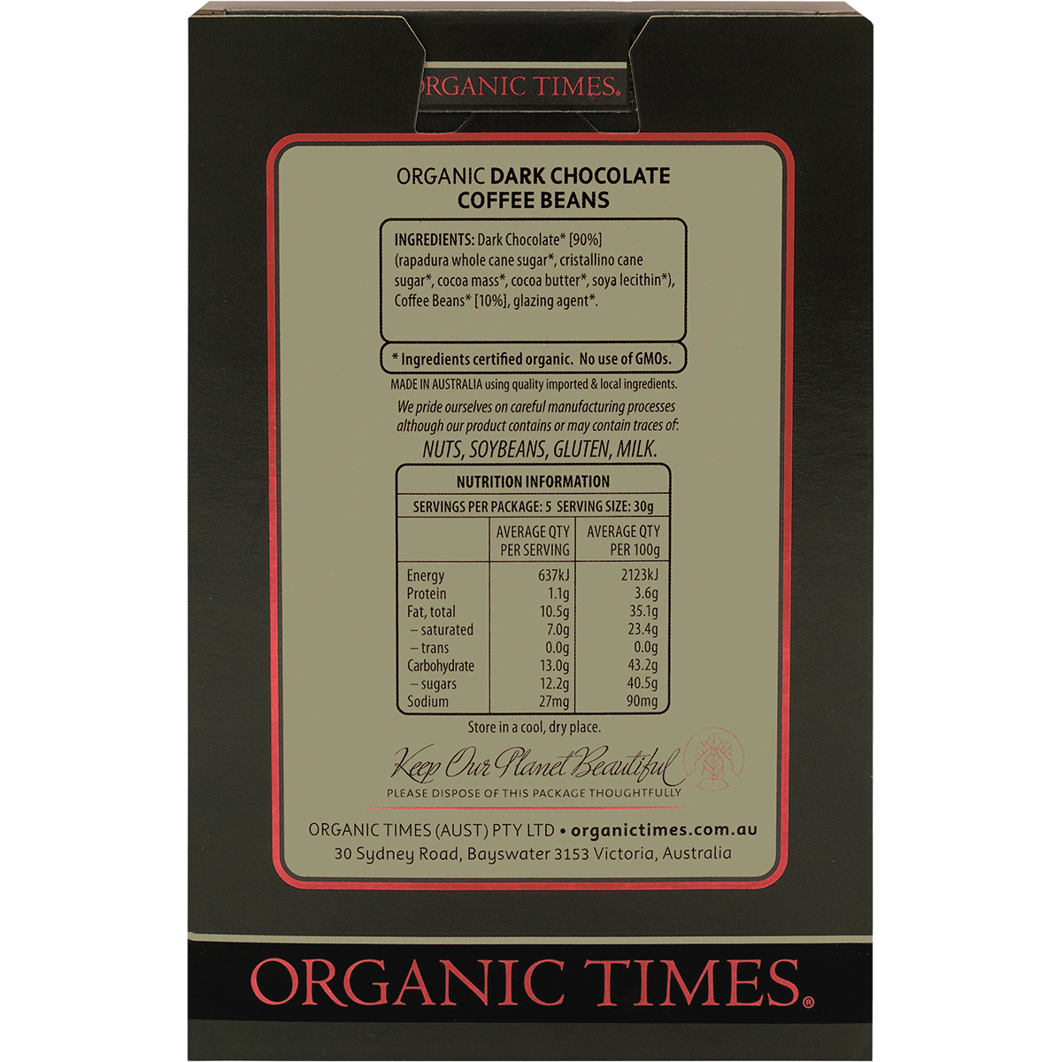 Dark Chocolate Coffee Beans