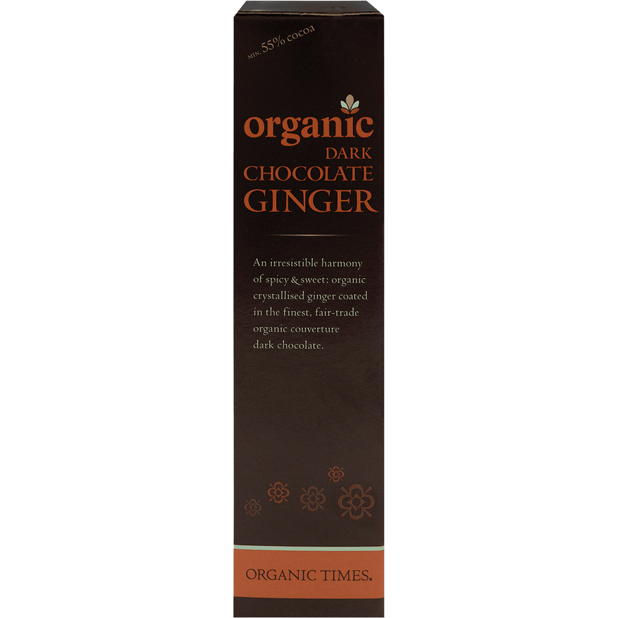 Organic Times Dark Chocolate Ginger 150g (Damaged)